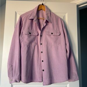 Lilac Corduroy Button-Up Jacket Women’s XL Velvet Heart Easter Outfit